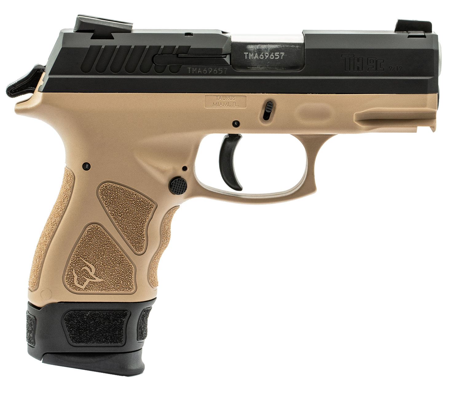 Taurus Th9c Compact Pistol 9mm 354 In Tan Black 17 And 13 Rd 1817