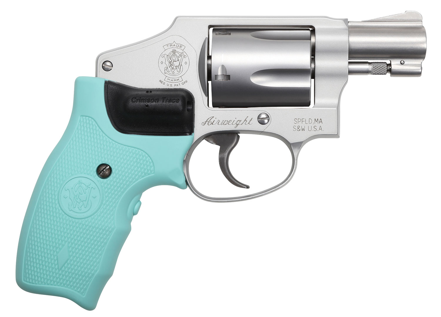 Gunners Firearms LLC  Smith & Wesson, Model 642, Small Revolver, 38  Special, 1.875 Barrel, Alloy Frame, Stainless Finish, Laser Grip, Fixed  Sights, 5Rd, No Internal Lock