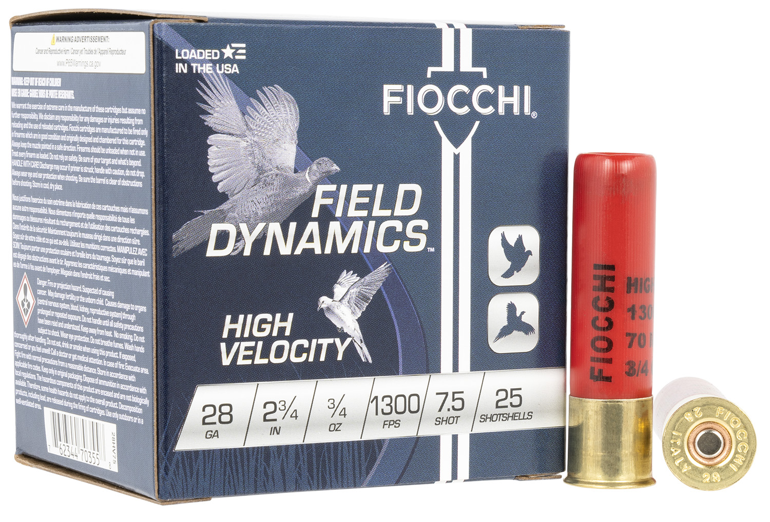 Fiocchi 28HV75 Field Dynamics High Velocity 28 Gauge 2 75 3 4 Oz 7 5 