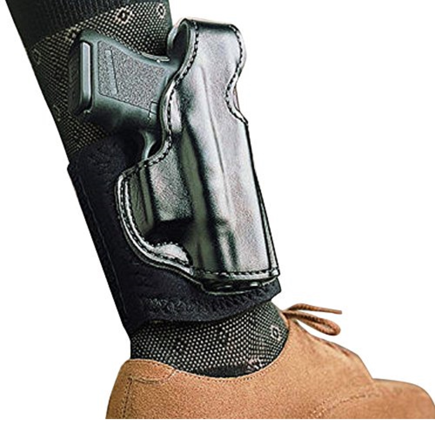 DeSantis Gunhide 014PC8BZ0 Die Hard Rig Ankle Black Leather Fits Glock ...