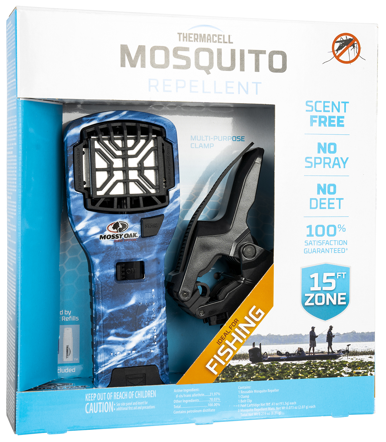 Thermacell MR300MO MR300 Portable Repeller Fishing Bundle Mossy Oak Blue  Marlin Effective 15 ft Odorless Scent Repels Mosquito Effective Up to 12  hrs : A-Z Tools