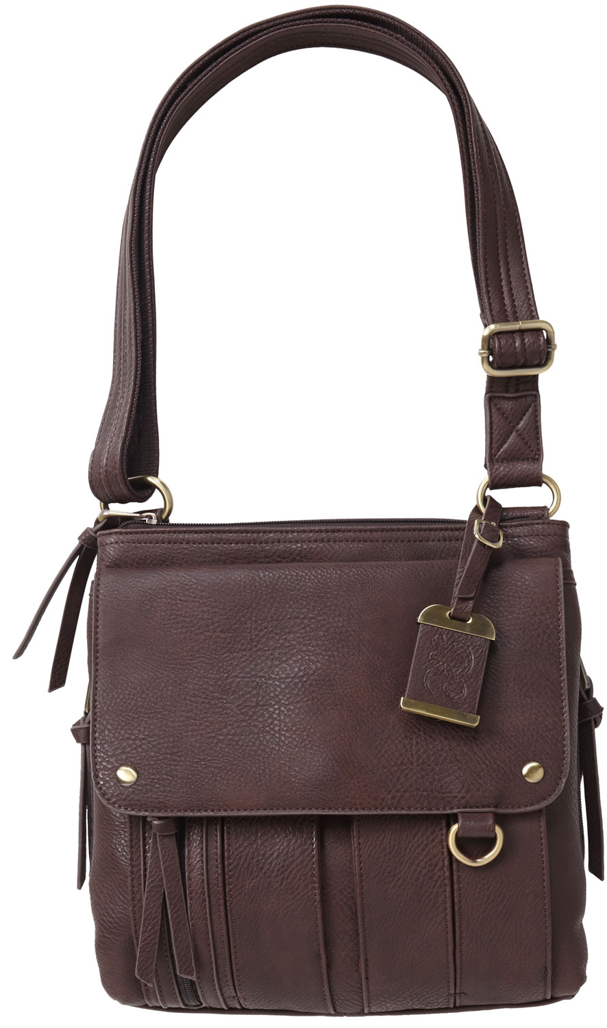 BULLDOG CONCEALED CARRY PURSE MED. CROSS BODY CHOCOLATE BRN: B Tactical