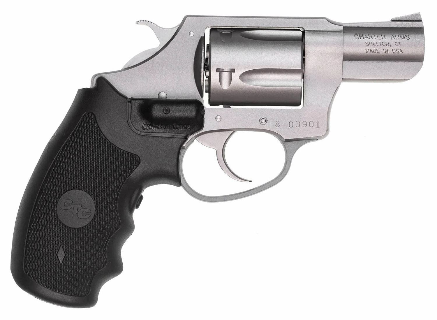 Charter Arms 73824 Undercover Small 38 Special, 5 Shot 2 Matte Stainless  Steel Barrel & Cylinder, Aluminum Frame w/Black Crimson Trace Laser Grip,  Exposed Hammer: B Tactical Shop: B Tactical